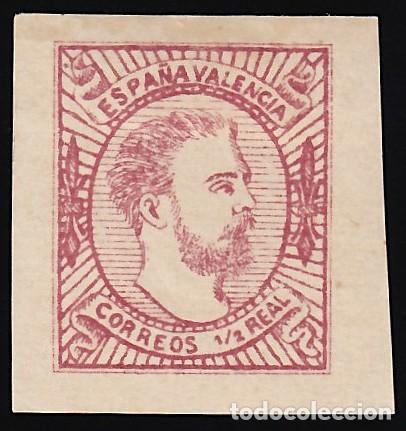 Selos: ESPA&Ntilde;A, Correo Carlista, 1874 EDIFIL N&ordm; 159A /*/, &frac12; r. rosa, [Tipo II.]