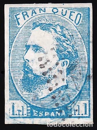Selos: ESPA&Ntilde;A, Correo Carlista, 1873 EDIFIL N&ordm; 156, 1 r. azul.