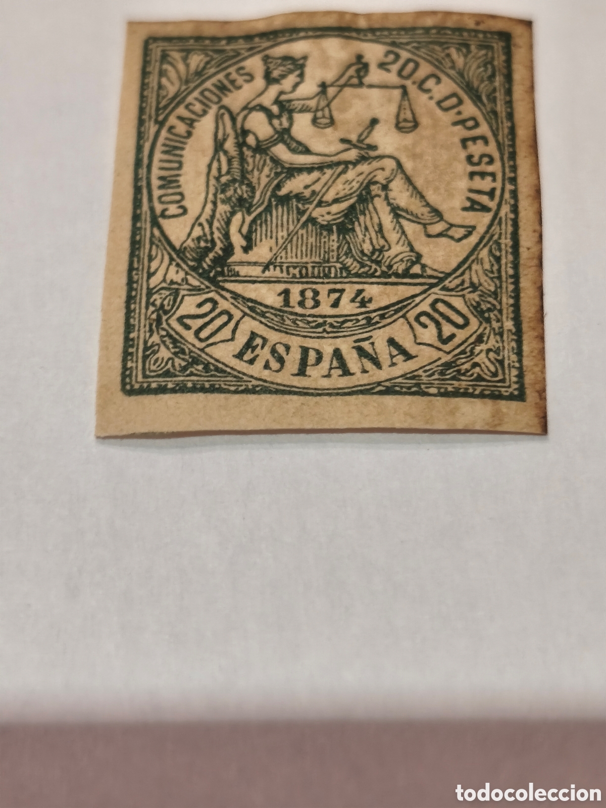 Francobolli: Sello cl&aacute;sico de Espa&ntilde;a n 146A variedad sin dentar nuevo con su goma** 20 cts verde ver im&aacute;genes esc