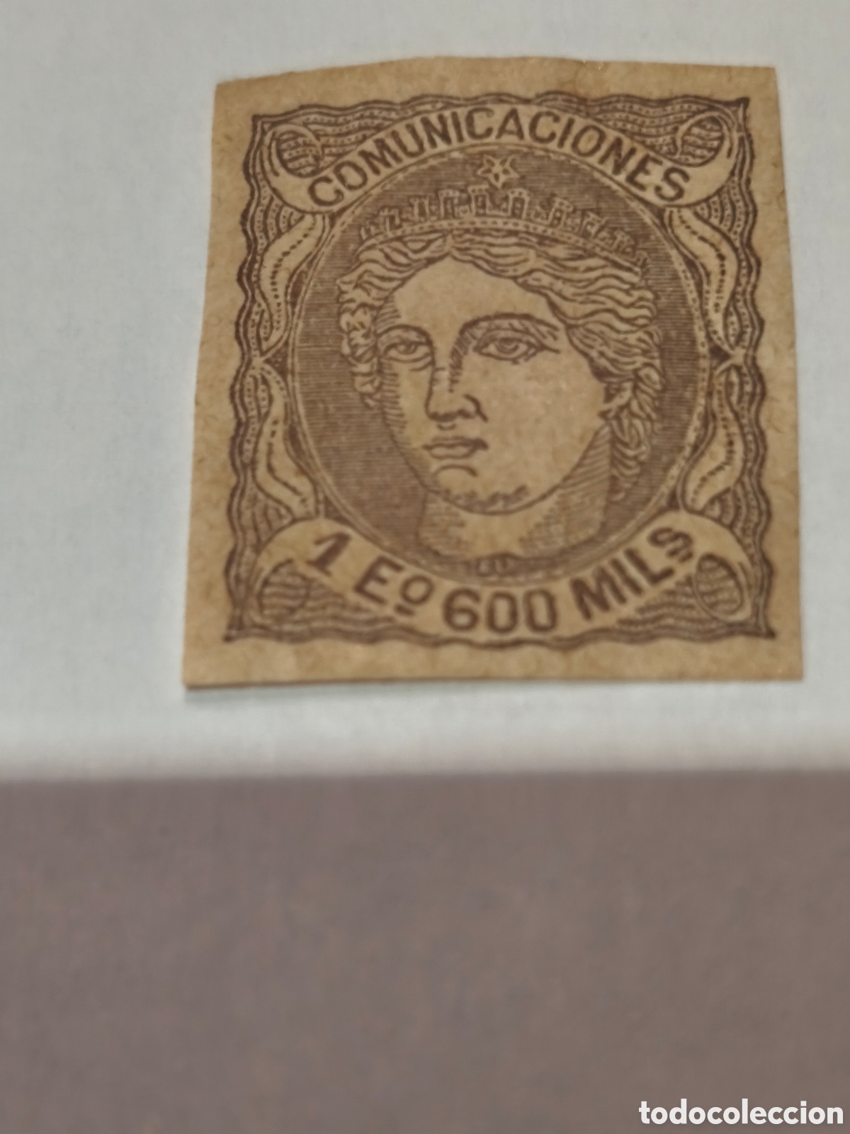 Francobolli: Sello cl&aacute;sico de Espa&ntilde;a n 111A,alegor&iacute;as nuevo con goma**'variedad sin dentar escaso 1e. Violeta ver