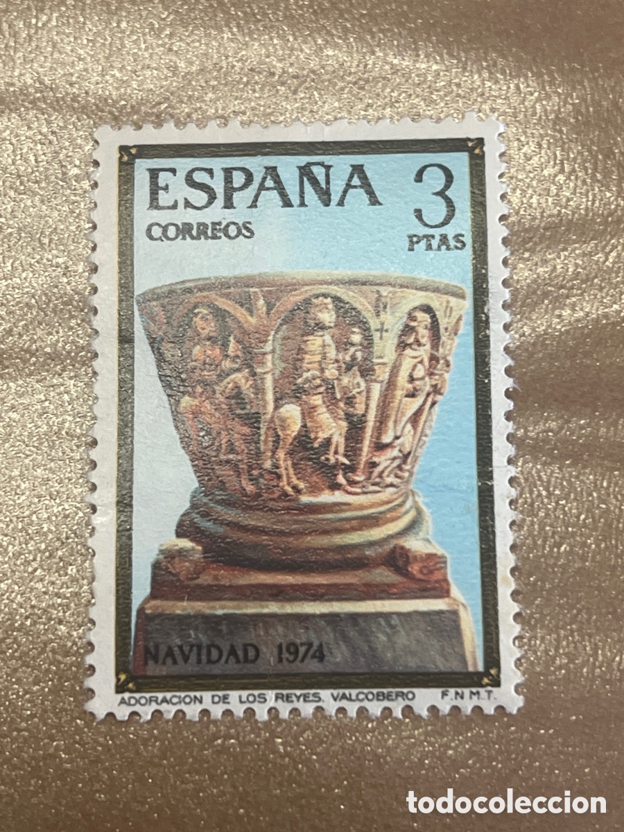 Sellos: Sello Espa&ntilde;a 1974 - Navidad: Adoraci&oacute;n de los Reyes Valcobero (3 ptas) Nuevo