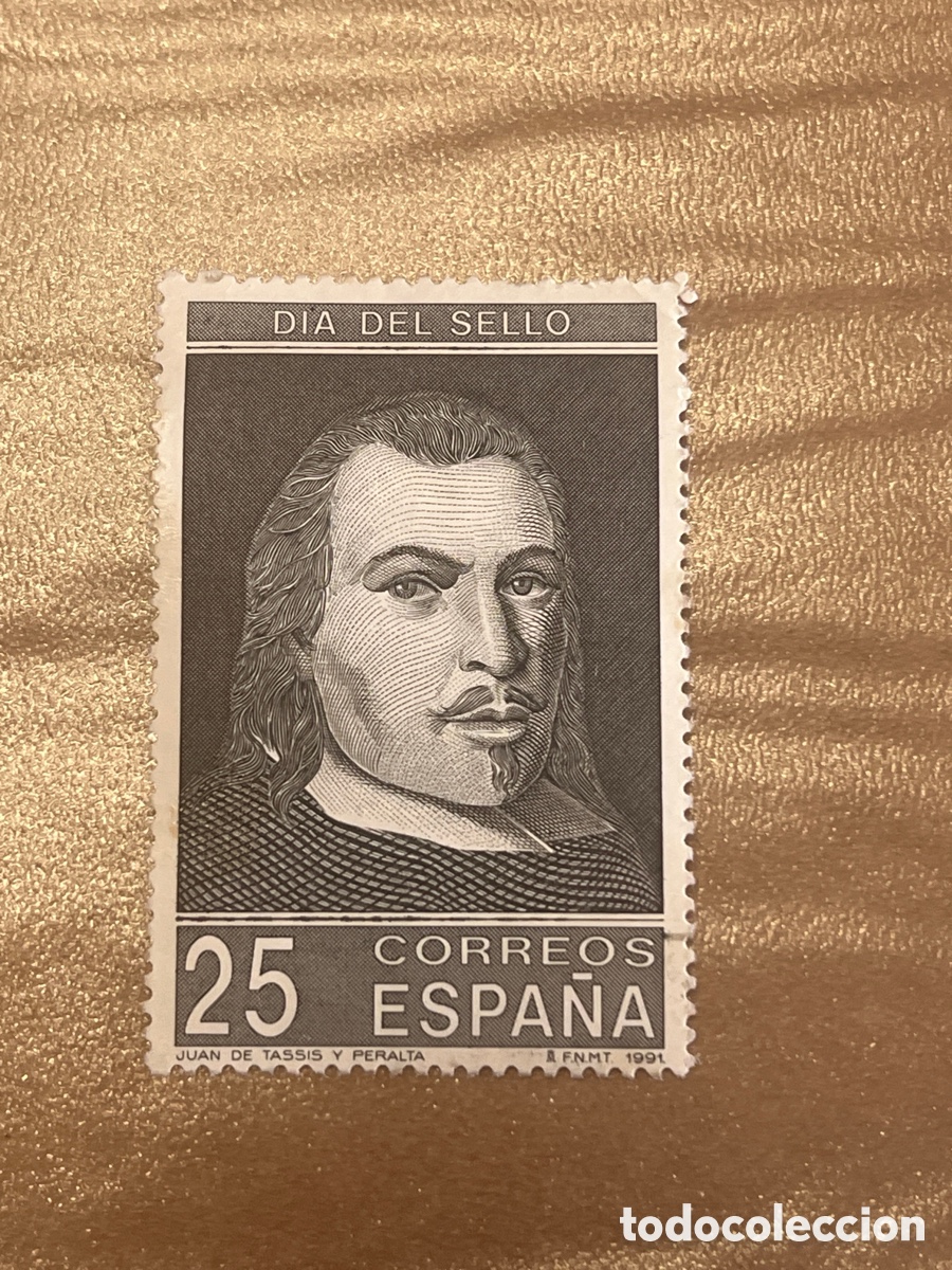 Sellos: Sello Espa&ntilde;a 1991 - D&iacute;a del Sello: Juan de Tassis y Peralta, Conde de Villamediana (25 ptas)