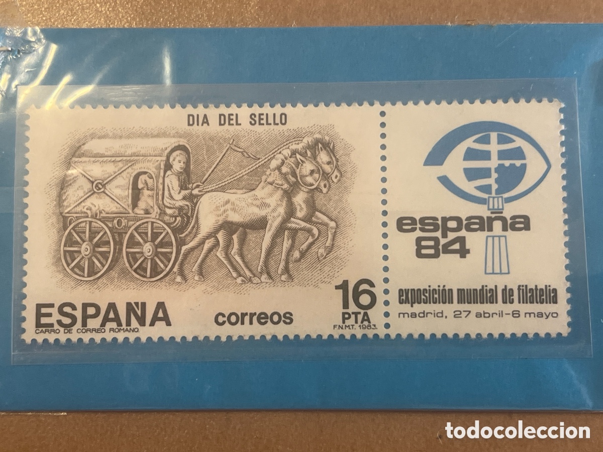 Sellos: Sello Espa&ntilde;a 1983 - D&iacute;a del Sello / Exposici&oacute;n Espa&ntilde;a 84: Carro de Correo Romano (16 ptas)NUEVO