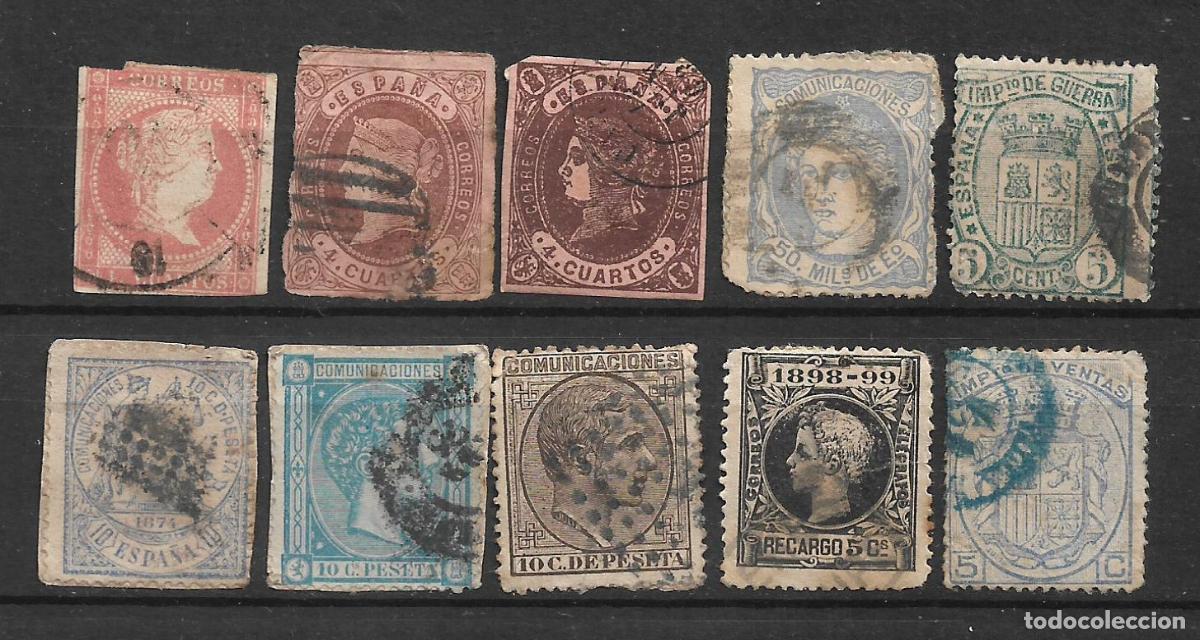 Sellos: espa&ntilde;a lote 10 sellos clasicos usado - 11/17