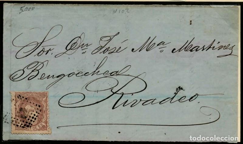Sellos: FA2787. Emision 1-1-1870. Correo dirigido a Rivadeo