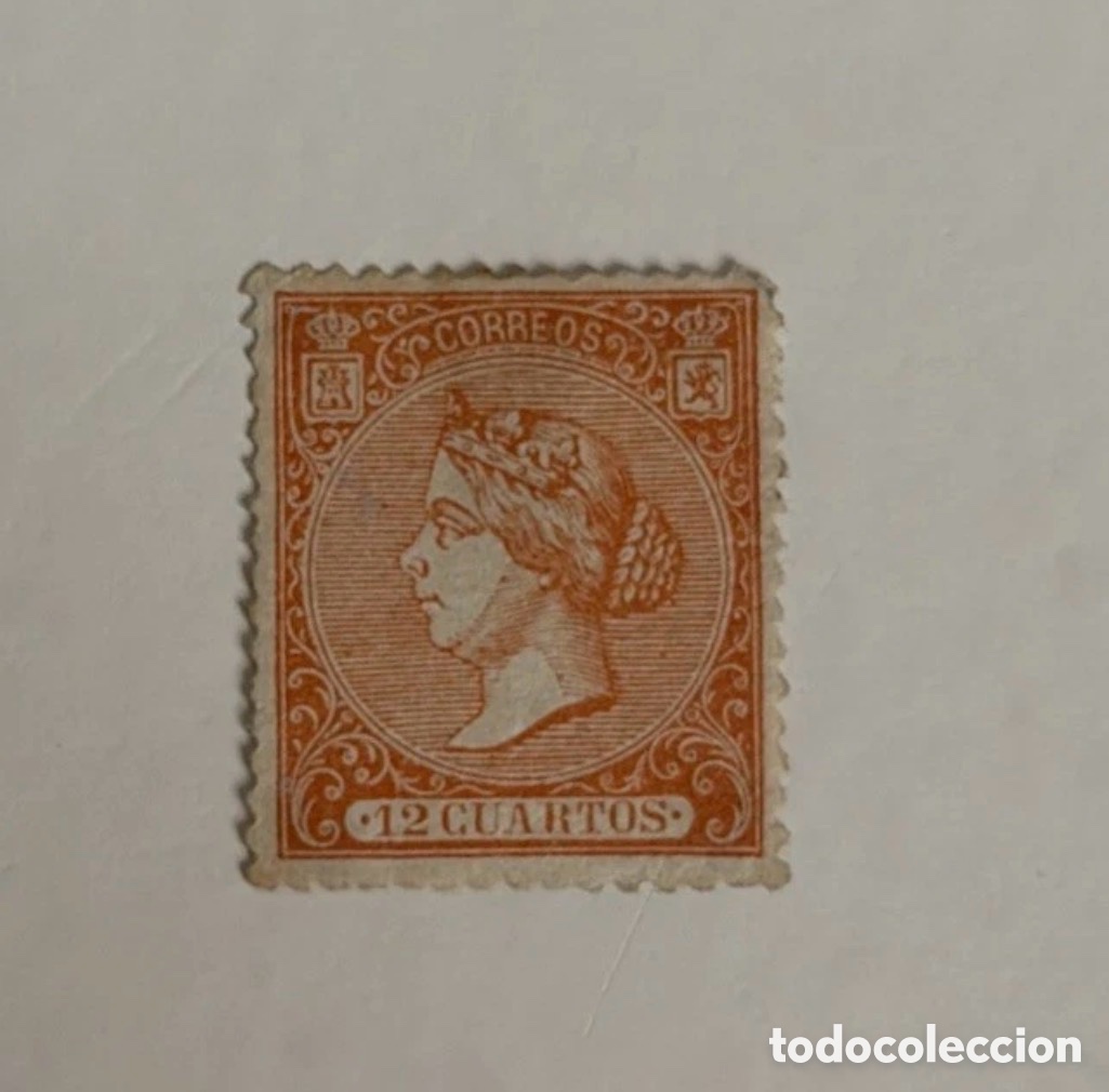 Sellos: Espa&ntilde;a 1866 - Isabel II - Edifil 82 -12 c Naranja