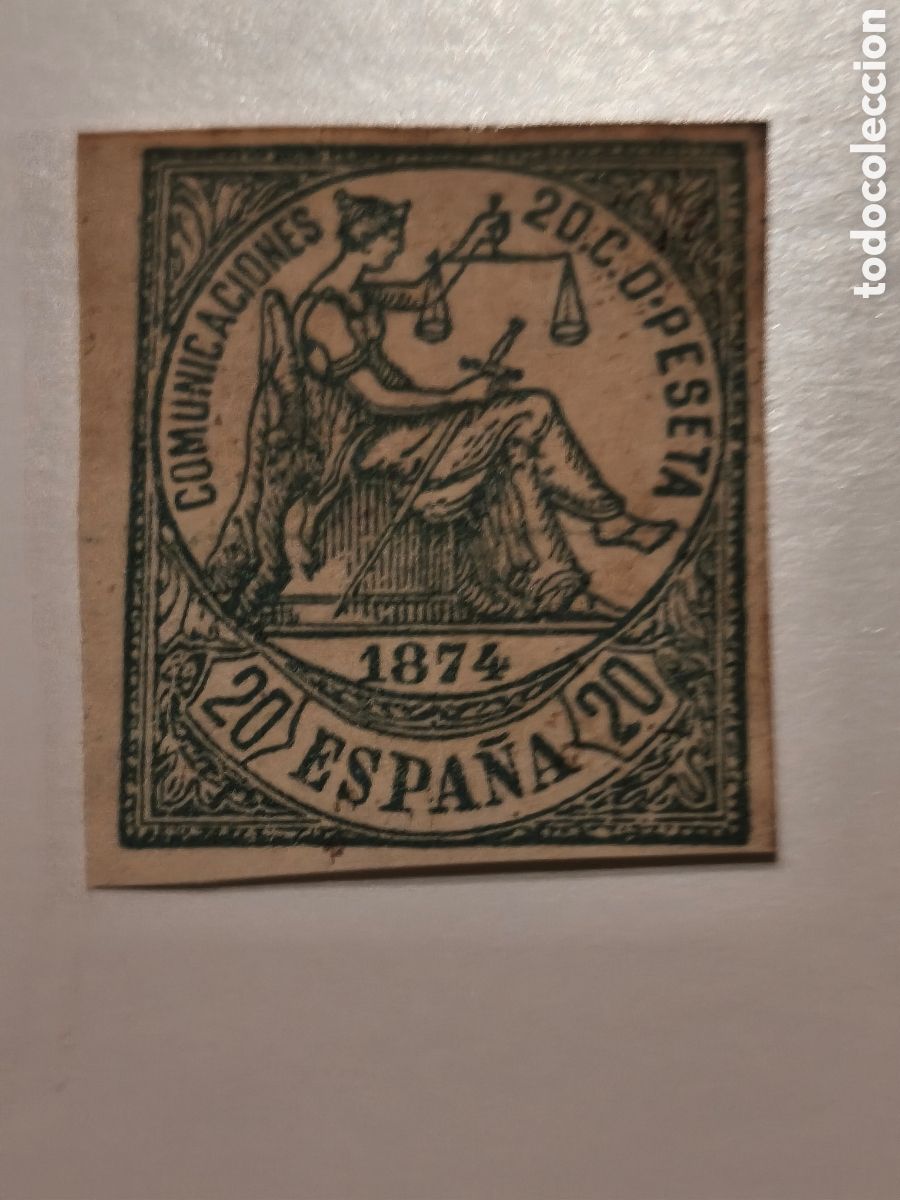 Sellos: Sello cl&aacute;sico de Espa&ntilde;a n 146A. Variedad sin dentar, 29 cts verde nuevo con goma** escaso ver
