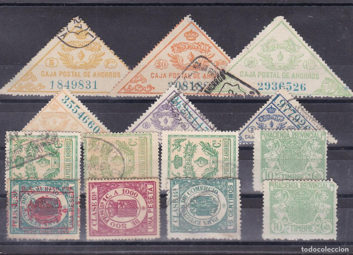 Francobolli: AA27-FISCALES . Lote 14 Sellos CAJA POSTAL y Otros