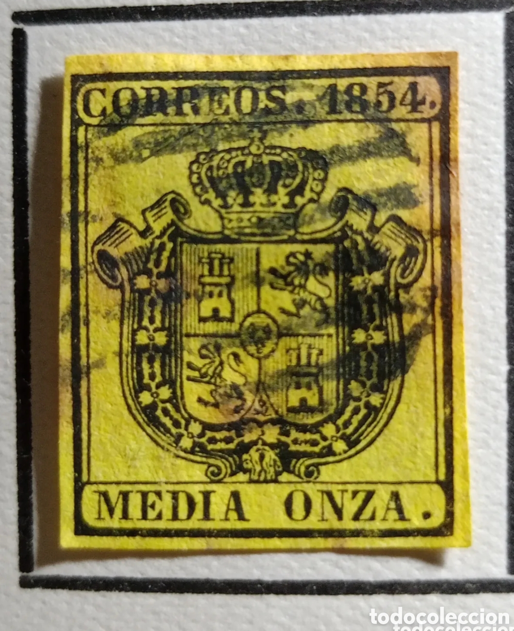 Sellos: (H1Y) SELLO DE ESPA&Ntilde;A MEDIA ONZA 1854 amarillo