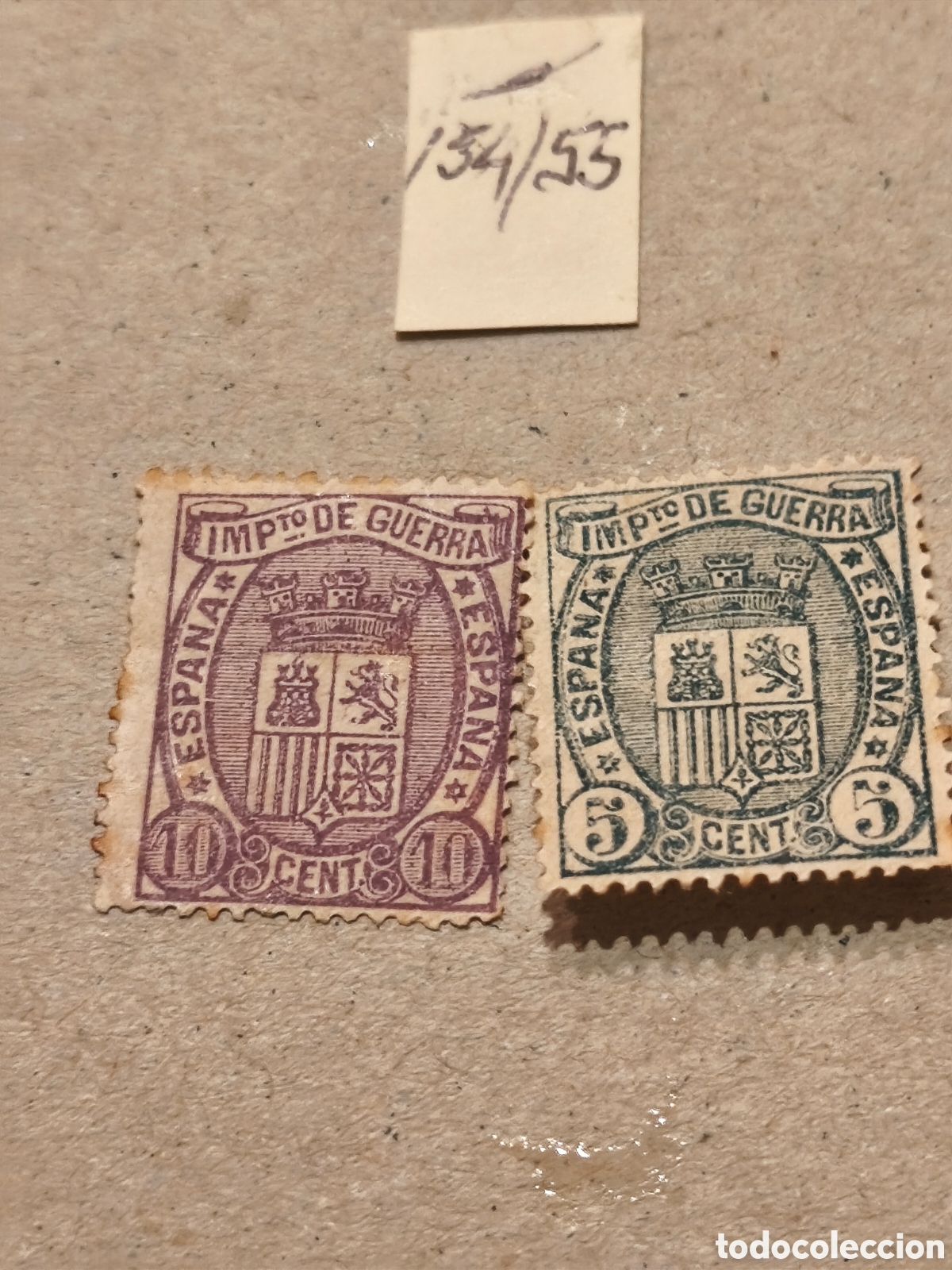 Sellos: Serie completa de Espa&ntilde;a cl&aacute;sicos n 154/55 ,nueva con su goma** papel algo tonalizado del tiempo ver