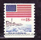 Briefmarken: ESTADOS UNIDOS 1313 DE ROLLO SIN CHARNELA, BANDERA Y FARO,