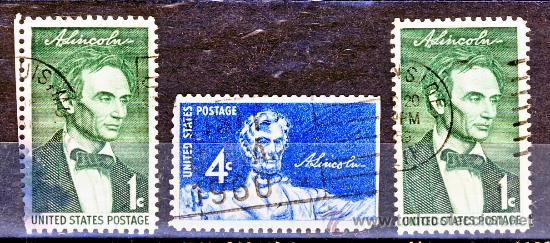 Timbres: EE.UU.- LINCOLN.- (2)