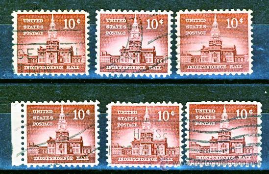 Timbres: EE.UU.-  SALON DE LA INDEPENDENCIA.- (1)