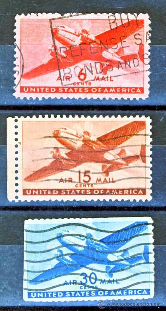 Sellos: EE.UU.-  CORREO AEREO.- (12)