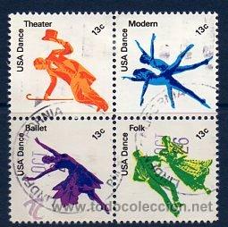 Sellos: USA.- YVERT 1195/98, EN VI&Ntilde;ETA, USADOS