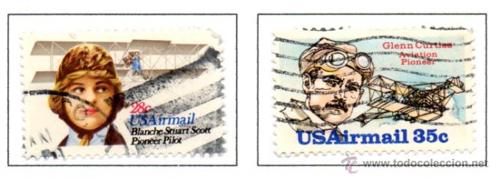 Stamps: USA.- SELLO CORREO A&Eacute;REO, A&Ntilde;O 1980, EN USADO