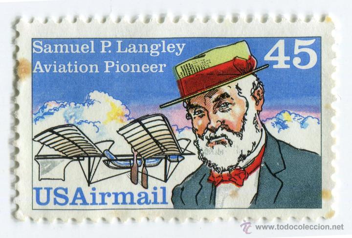 Sellos: USA 1988. SERIE PIONEROS DE LA AVIACION - Samuel P. Langley & Unmanned Aerodrome. MICHEL US 1977