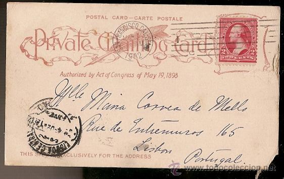 Stamps: Estados Unidos & Bilhete Postal, Fort Point and Golden Gate, San Francisco, Lisboa Portugal 1902 (4)