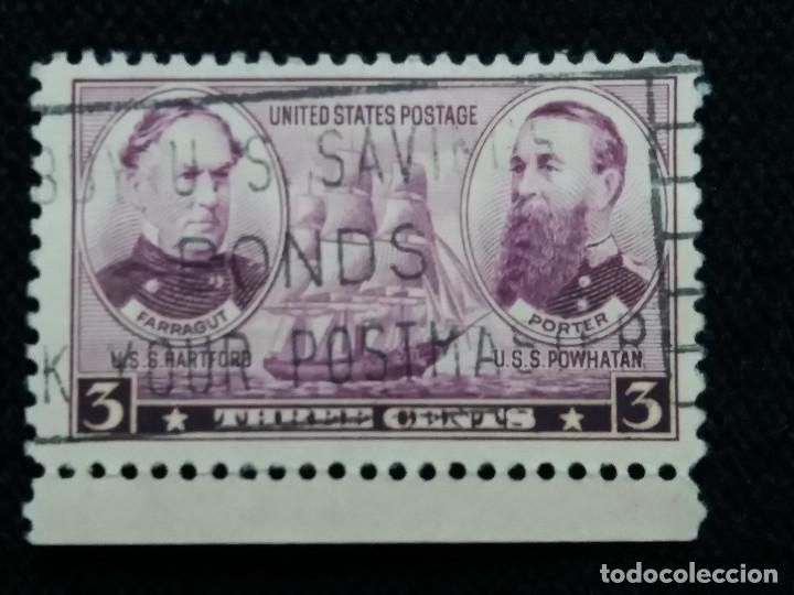 Selos: UNITED STATES, FARRAGUT Y  PORTER 3 CENTS, A&Ntilde;O 1957.