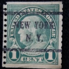 Sellos: UNITED STATES, FRANKLIN, 1 CENTS, AÑO 1903.SIN PERFORAR LATERALES. Lote 160719134