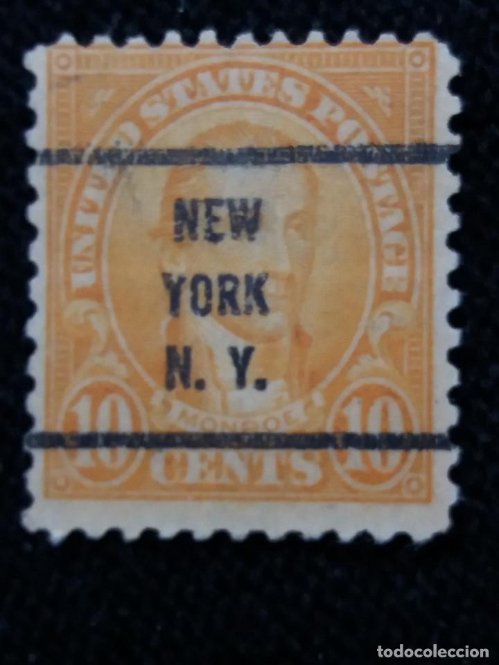 Selos: UNITED STATES, MONROE, 10 CENTS, A&Ntilde;O 1923. SOBREESCRITO.