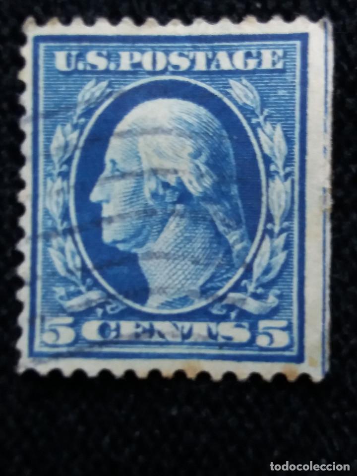Timbres: UNITED STATES, WASHINGTON, 5 CENTS, A&Ntilde;O 1909.SIN DENTAR UN LATERAL.