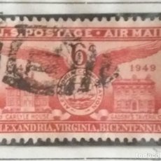 Sellos: UNITED STATES, AIR MAIL, 6 CENTS, AÑO 1949.