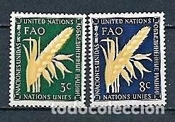 Sellos: Naciones Unidas, oficina de Nueva York,FAO,1954,yvert 23-24,nuevo