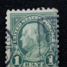 Sellos: U.S. POSTAGE, 1 CENTS, FRANKLIN, 10 PERFOR, 1925, SIN USAR