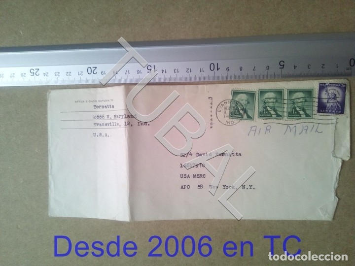 Timbres: TUBAL USA CORREO IMARYLAND NUEVA YORK AEREO SOBRE CARTA 1960 ENV&Iacute;O 2019 70 CTMS T1