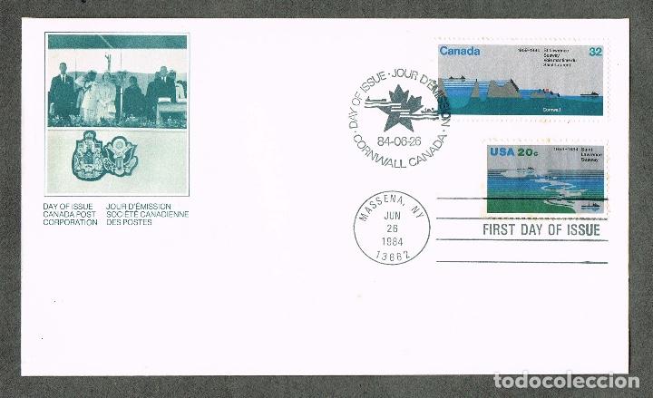 Timbres: SOBRE PRIMER DIA 1984 USA-CANADA Emisi&oacute;n conjunta