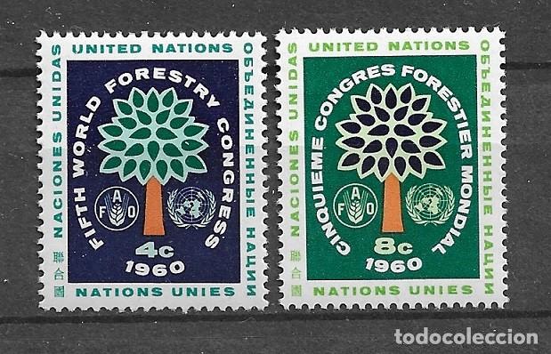 Timbres: Naciones Unidas, 1960, quinto congreso forestal mundial,yvert 78-79,nuevos, MNH**