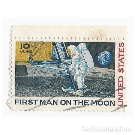 Briefmarken: SELLO ESTADOS UNIDOS EEUU USA HOMBRE LUNA FIRST MAN ON THE MOON 10 CENTAVOS