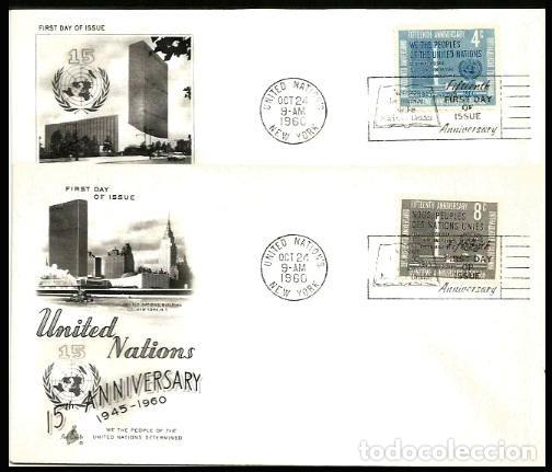 Sellos: ONU NEW YORK 1960 SPD 15 ANIVERSARIO