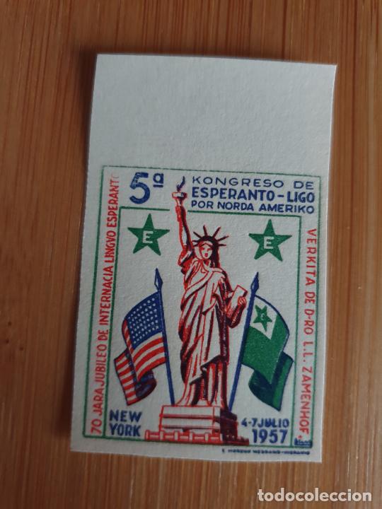 Selos: ESPERANTO,KONGRESO NEW YORK SIN DENTAR ESTATUA LIBERTAD A&Ntilde;O 1957