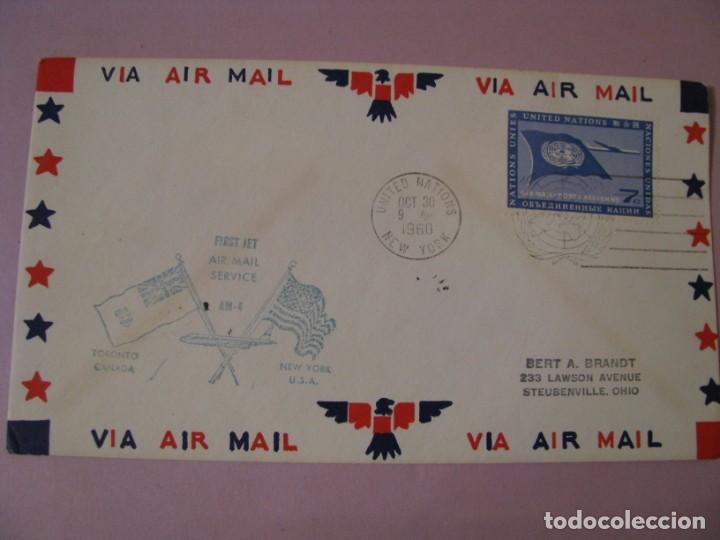 Stamps: NACIONES UNIDAS. 1960. CONMEMORATIVO DEL VUELO NEW YORK TORONTO.
