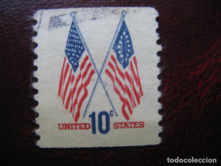 Selos: +estados unidos, 1973, banderas de 50 y 13 estrellas, Yvert 1009A