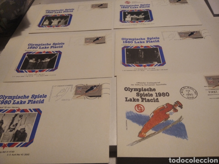 Stamps: 14 sobres mismo sello diferentes fotograf&iacute;as podiums Olimpiadas 1980