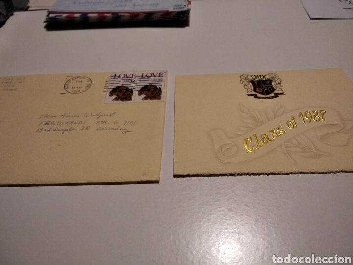 Stamps: Sobre con tarjeta ZEELAND HIGH SCHOOL, CLASS OF 1987