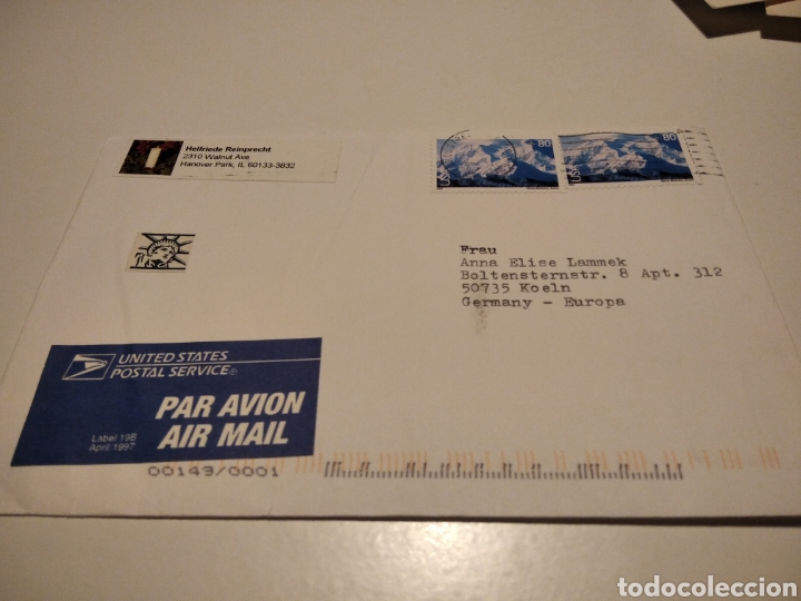 Briefmarken: Sobre con sellos usa muchas vi&ntilde;etas