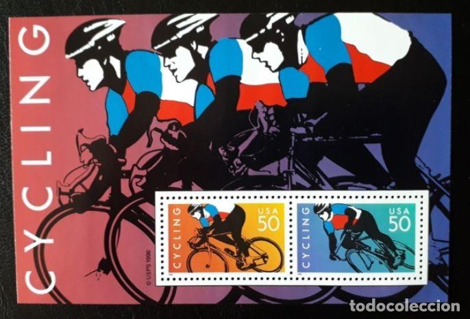 Sellos: ESTADOS UNIDOS 1996 HOJITA CICLISMO MNH SC 3119SP YT F-2576