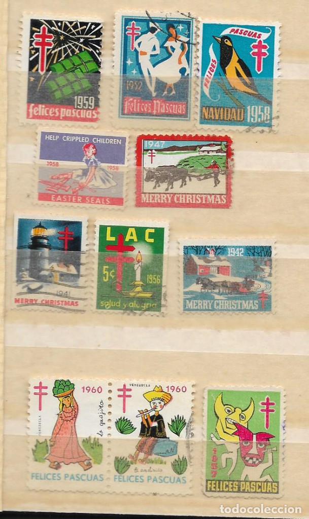 Briefmarken: LOTE DE 11 VI&Ntilde;ETAS - FELICES PASCUAS Y MERRY CHRISTMAS, VER FOTO