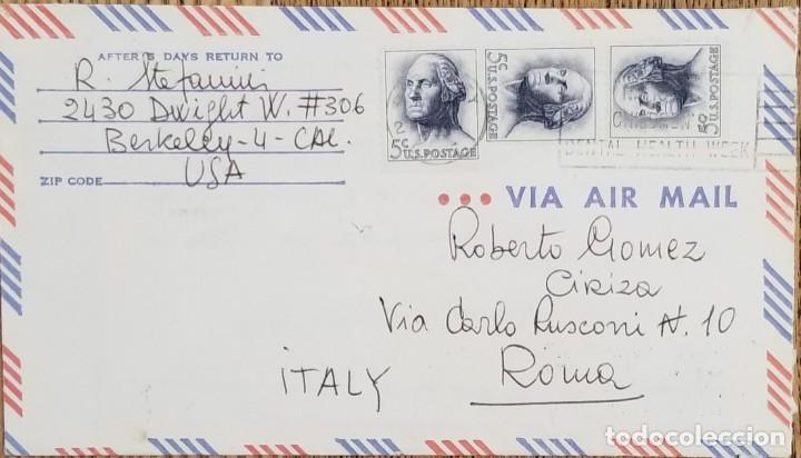 Selos: J) 1963 UNITED STATES, WASHINGTON, MULTIPLE STAMPS, AIRMAIL, CIRCULATED COVER, FROM USA TO ROMA