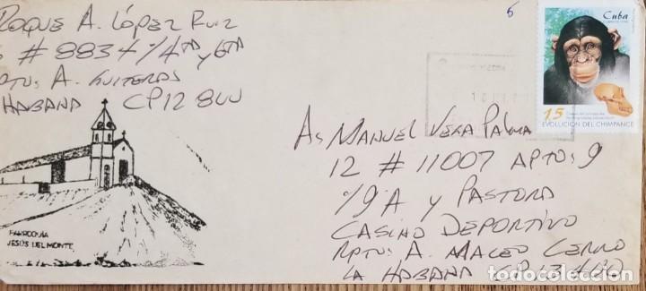 Timbres: J) 1995 CARIBE, CHIMPANCE EVOLUTION, AIRMAIL, CIRCULATED COVER, FROM HABANNA