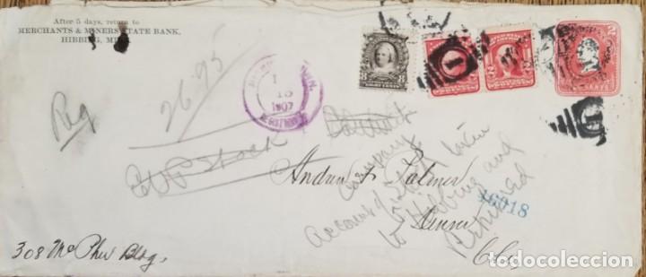 Selos: J) 1907 UNITED STATES, WASHINGTON, MULTIPLE STAMPS, AIRMAIL, CIRCULATED COVER, FROM USA TO OHIO
