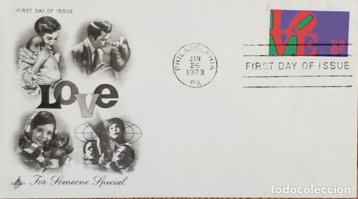 Francobolli: J) 1973 UNITED STATES, LOVE, FOR FOMEONE SPECIAL, FDC