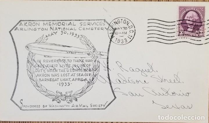 Briefmarken: J) 1933 UNITED STATES, WASHINGTON, AKRON MEMORIAL SERVICES ARLINGTON NATIONAL CEMENTERY, AIRMAIL, CI