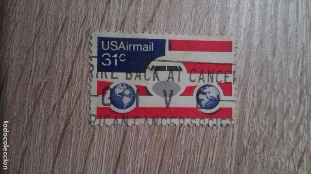 Briefmarken: SELLO DE USA (ESTADOS UNIDOS), AIR MAIL, 31C.USADO CON MATASELLOS.A&Ntilde;O 1976. AMERICAN CANCER SOCIETY.