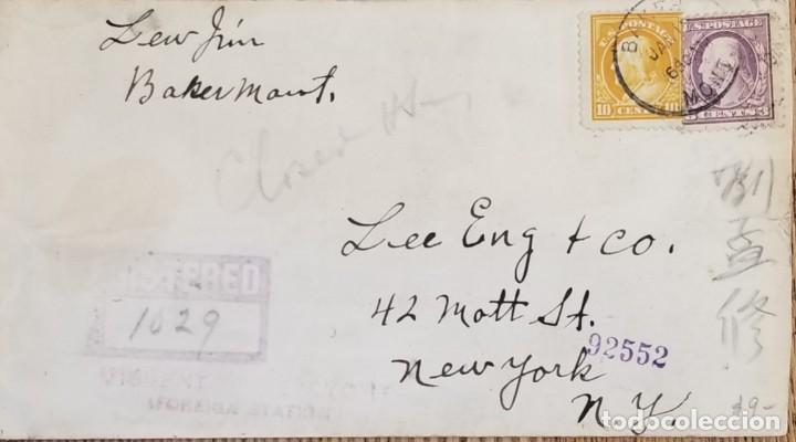 Selos: J) 1952 UNITED STATES, WASHINGTON, MULTIPLE STAMPS, REGISTERED, AIRMAIL, CIRCULATED COVER, FROM USA