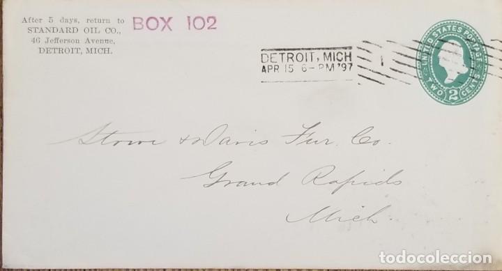 Sellos: J) 1997 UNITED STATES, WASHINGTON, POSTAL STATIONARY, AIRMAIL, CIRCULATED COVER, FROM MICHIGAN